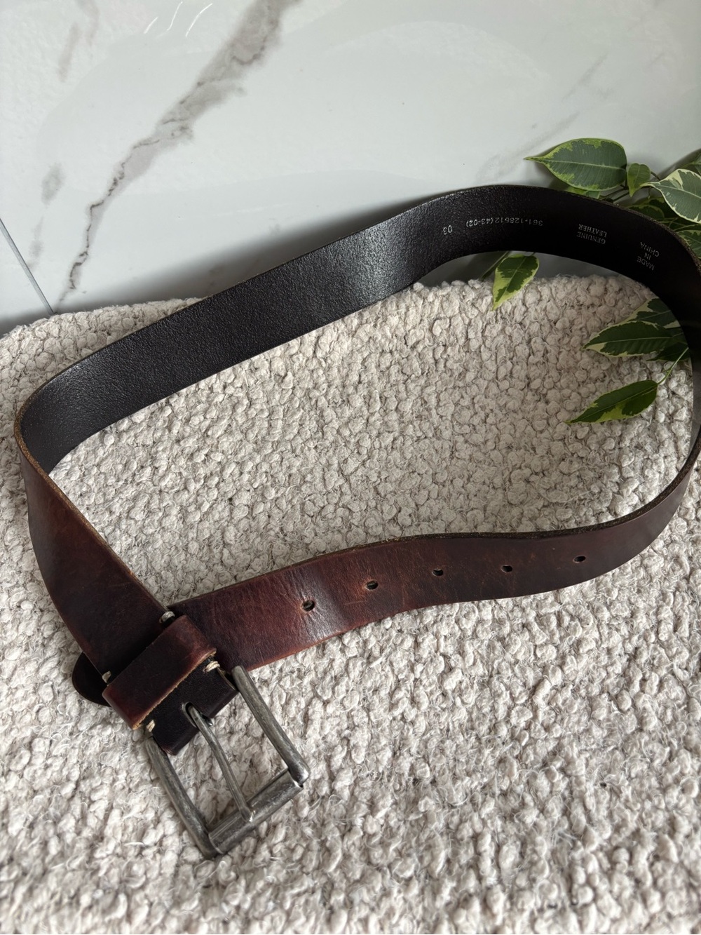 Classic Men's Brown full grains Leather Belt - Unbranded